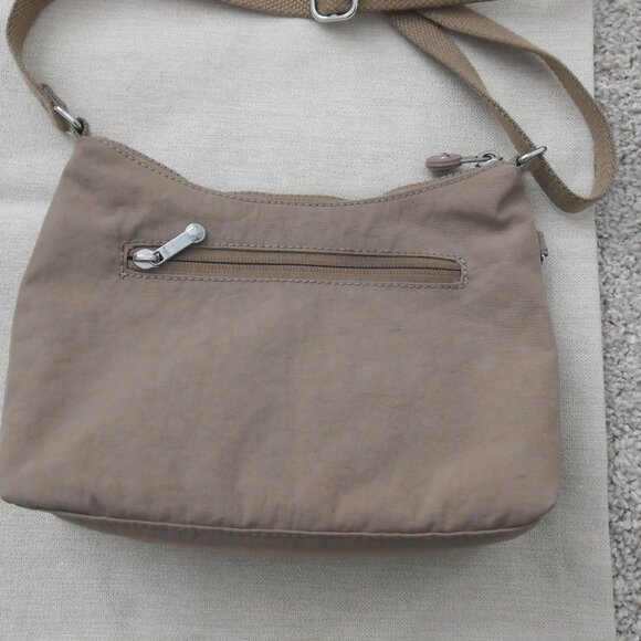 Kipling Nylon Beige Tan Crossbody Bag Should Bag 6.5"x9.5"x2.75" No monkey - Picture 2 of 13
